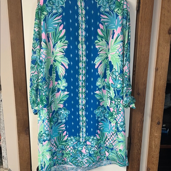 Lilly Pulitzer Vibrant Blue and Green Long Sleeve Dress like new. - Picture 4 of 4